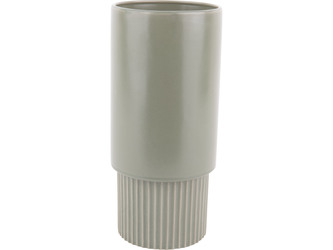 Vysoký žebrovaný květináč Ribbed šedozelený Present Time