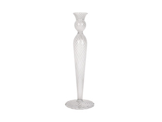 Skleněný svícen Swirl L čirý 26,5 cm Present Time