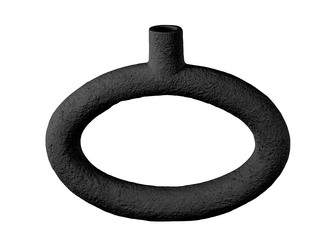 Váza oválná široká ve tvaru prstenu Ring Oval Wide černá Present Time