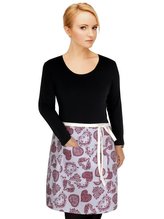 Kuchyňská zástěra DITA - do pasu - krajkové srdce - zástěra 68x50 cm