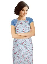 Kuchyňská zástěra DITA - kvítí na šedé - zástěra 67x84 cm