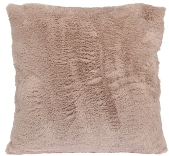 Chlupatý dekorační polštář, starorůžový, 45x45 cm