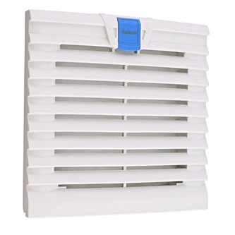 Plastová mřížka s filtrem a předním krytem pro ventilátory 120x120mm