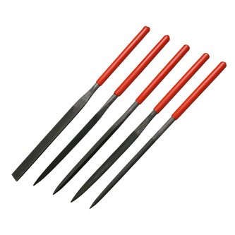 Sada 5 jehlových pilníků s PVC rukojetí, HCR (tvrdost) : 60