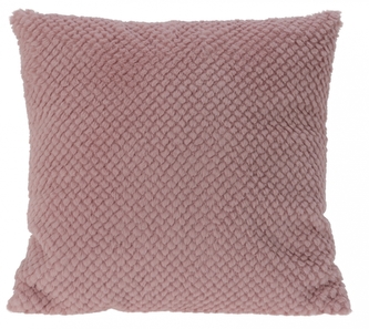 Chlupatý dekorační polštář, růžový, 45x45 cm