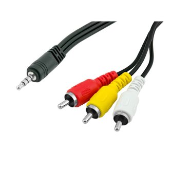 Propojovací kabel Jack 3,5 mm male na 3xRCA cinch,3m