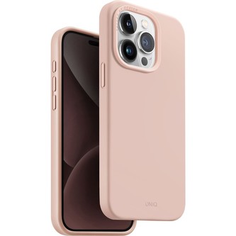 UNIQ Lino Hue MagClick ochranný kryt iPhone 15 Pro Blush (růžový)