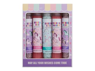 Baylis & Harding Beauticology sůl do koupele Unicorn Candy 2 x 65 g + sůl do koupele Peppermint Frosting 65 g + pěna do koupele Strawberry Starburst 2 x 65 ml