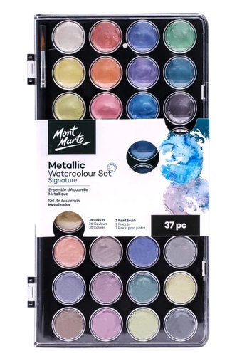 Mont Marte vodové barvy METALLIC,č.0086, 36ks + štětec