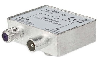 NEDIS satelitní anténní adaptér/ zásuvka F/ zástrčka IEC (Koax)/ zásuvka IEC (Koax)/ poniklovaný/ 75 Ohm/ Kov / stříbrný