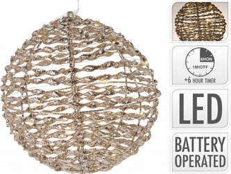 LED koule zlatá 20 cm