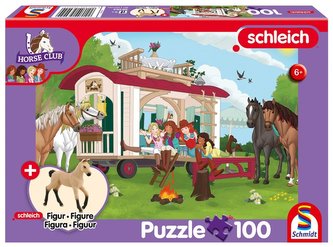 Puzzle 100 Schleich Klub jeździecki + figurka Puzzle 100 Schleich Klub jeździecki + figurka