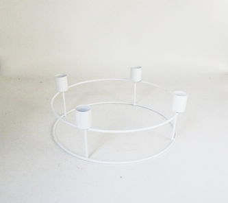 Kovový svícen bílý 8,5x23,5 cm