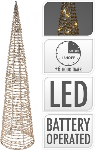 LED jehlan zlatý 80 cm