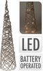 LED jehlan z umělého ratanu 80 cm, šedý