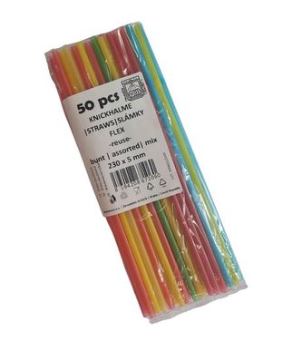 brčko d 5mm, 24cm, 50ks, FLEXI-ohebné, opak.použití, plast brčko d 5mm, 24cm, 50ks, FLEXI-ohebné, opak.použití, plast