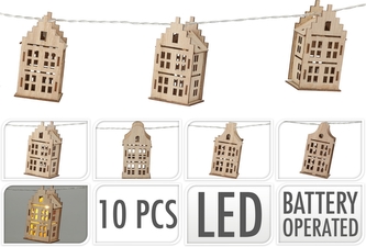 LED girlanda 10x domeček, délka 150 cm