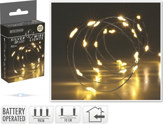 Světelný řetěz 100 cm, 10 mikro LED teplé bílé světlo