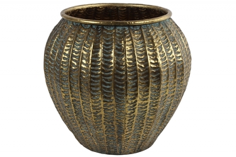 Kovový květináč Josine barva měděná 32x35 cm