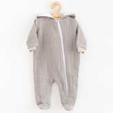 Kojenecký mušelínový overal s kapucí New Baby Comfort clothes šedá - velikost 80 (9-12m)
