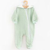 Kojenecký mušelínový overal s kapucí New Baby Comfort clothes šalvějová - velikost 80 (9-12m)