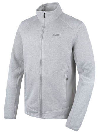 Pánský fleecový svetr na zip Alan M light grey - XL
