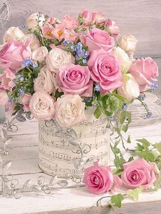 Diamantový obrázek - Růže 30 x 40 cm