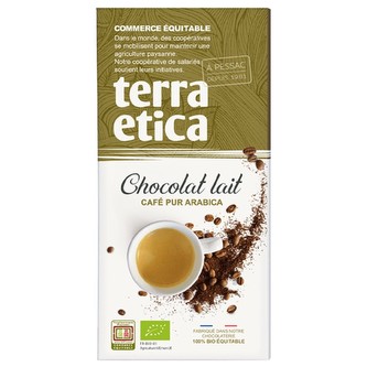 Terra Etica Bio mléčná čokoláda s kávou arabica, 100 g