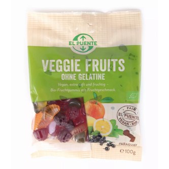 El Puente Bio gumové bonbóny bez želatiny Veggie Fruits, 100 g