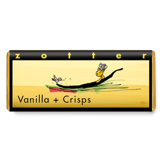 Zotter Bio plněná mléčná čokoláda Vanilka s křupinkami, 70 g