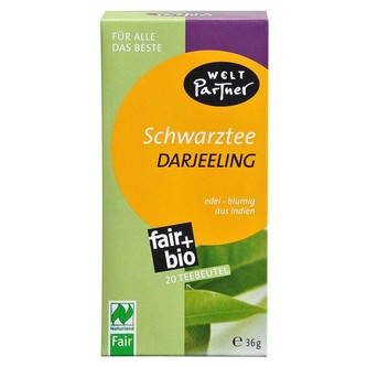 WeltPartner Bio černý čaj Darjeeling Sanjukta Vikas, sáčky 20 x 1,8 g