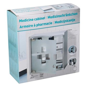 Lékárnička na zeď nerez ocel / sklo 30x12,5x30cm