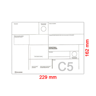 Obálky C5 162x229 mm doporučeně