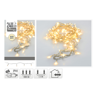 Vánoční mikrožiarovky LED 240 8 mm - teplá bílá, 21 m