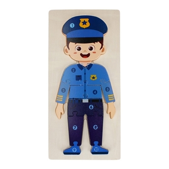 Dřevěný policista puzzle