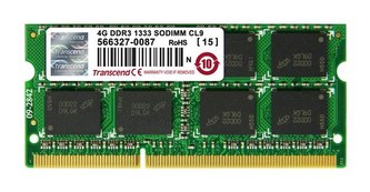 SODIMM DDR3 4GB 1333MHz TRANSCEND JetRam™, 256Mx8 CL9