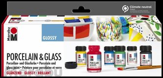 Marabu Porcelain & Glass starter set - Glossy 6 x 15ml