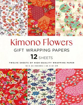 Kimono Flowers Gift Wrapping Papers - 12 Sheets: 18 X 24 Inch (45 X 61 CM) Wrapping Paper Sheets