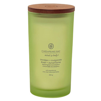 Svíčka ve skleněné váze Chesapeake Bay Candle, Probuzení a osvěžení, 355 g, citronová tráva a eukalyptus, PT40887E