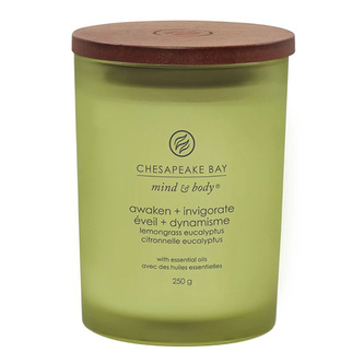 Svíčka ve skleněné váze Chesapeake Bay Candle, Probuzení a osvěžení, 250 g, citronová tráva a eukalyptus, PT40886E