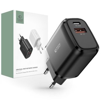 Nabíječka Tech-Protect C20W 2-Port PD20W/QC3.0 černá