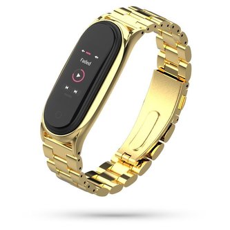 Náhradní náramek Xiaomi Mi Band 5/6 - kovový, zlatý