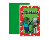 Party pozvánky - Minecraft Creeper - 6 ks