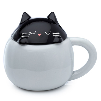 Keramický hrnek s víčkem Černá kočka Feline Fine