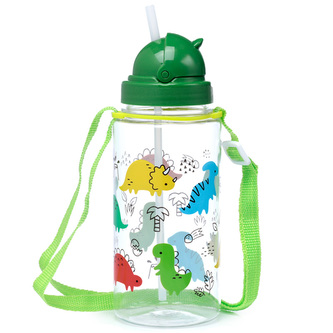 Nerozbitná dětská láhev s brčkem 450ml - Dinosauři Dinosaurie Jr.