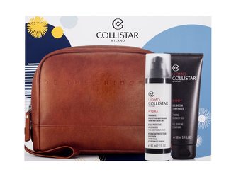 Collistar Uomo denní pleťový krém Uomo Hydra Daily Protective Moisturizer 80 ml + sprchový gel Body Toning Shower Gel 100 ml + kosmetická taštička The Bridge