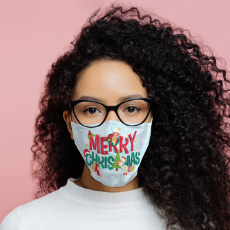 Veselé Vánoce "Merry Christmas" rouška k opakovanému použití - velká