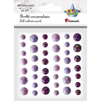 Perełki samoprzylepne fioletowe 42szt