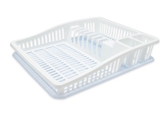 Odkapávač s podnosem 39x30x8cm  DUNYA bílá/antracit