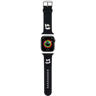 Karl Lagerfeld Karl and Choupette Head NFT řemínek Apple Watch 38/40/41 černý